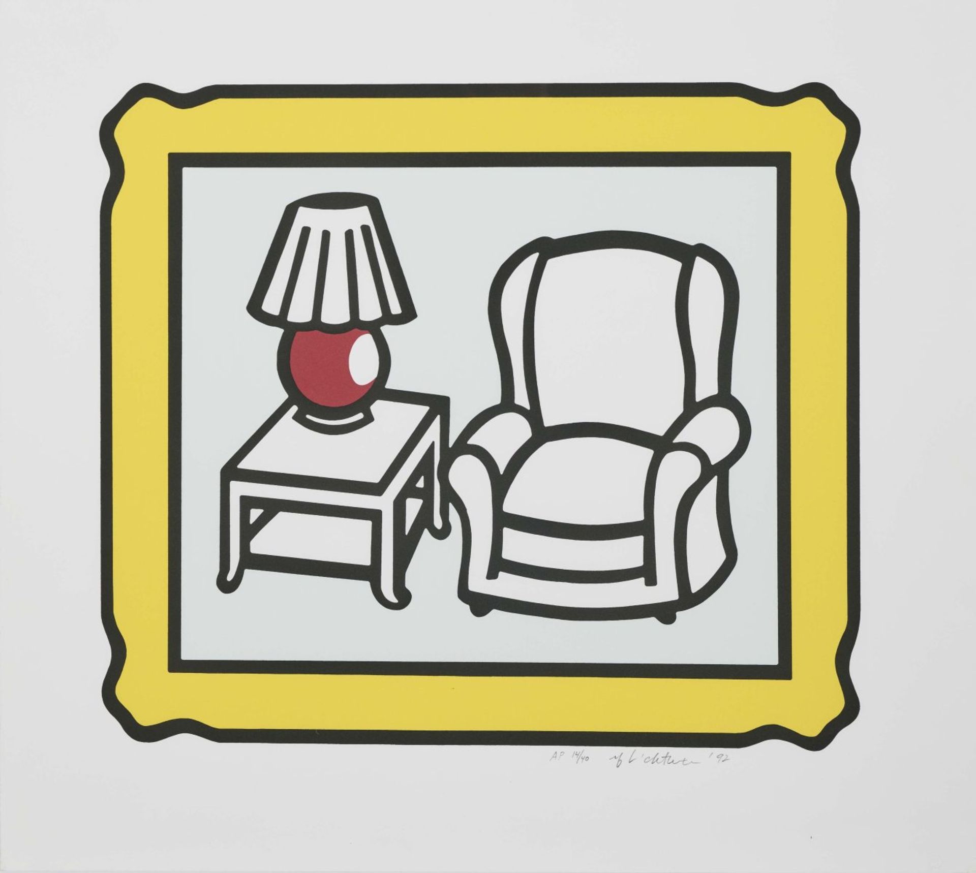 Lichtenstein, Roy1923 New York - 1997 ebendaRed Lamp. 1992 Farblithographie auf Velin 40,5 x 47