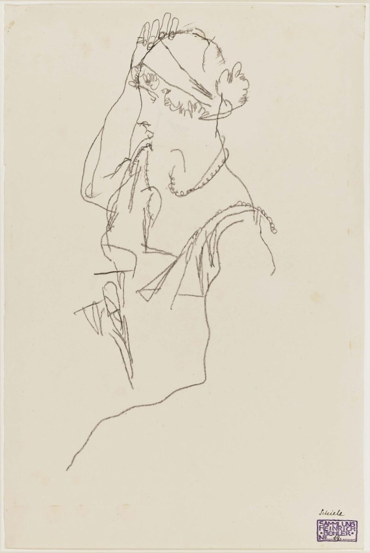 Schiele, Egon1890 Tulln/Niederösterreich - 1918 WienSitzende Dame. Circa 1914 Bleistift auf