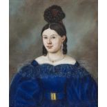 Knauscher, Sophie1842 letztmals erwähnt, war tätig in NürnbergPorträt einer jungen Dame in blauem