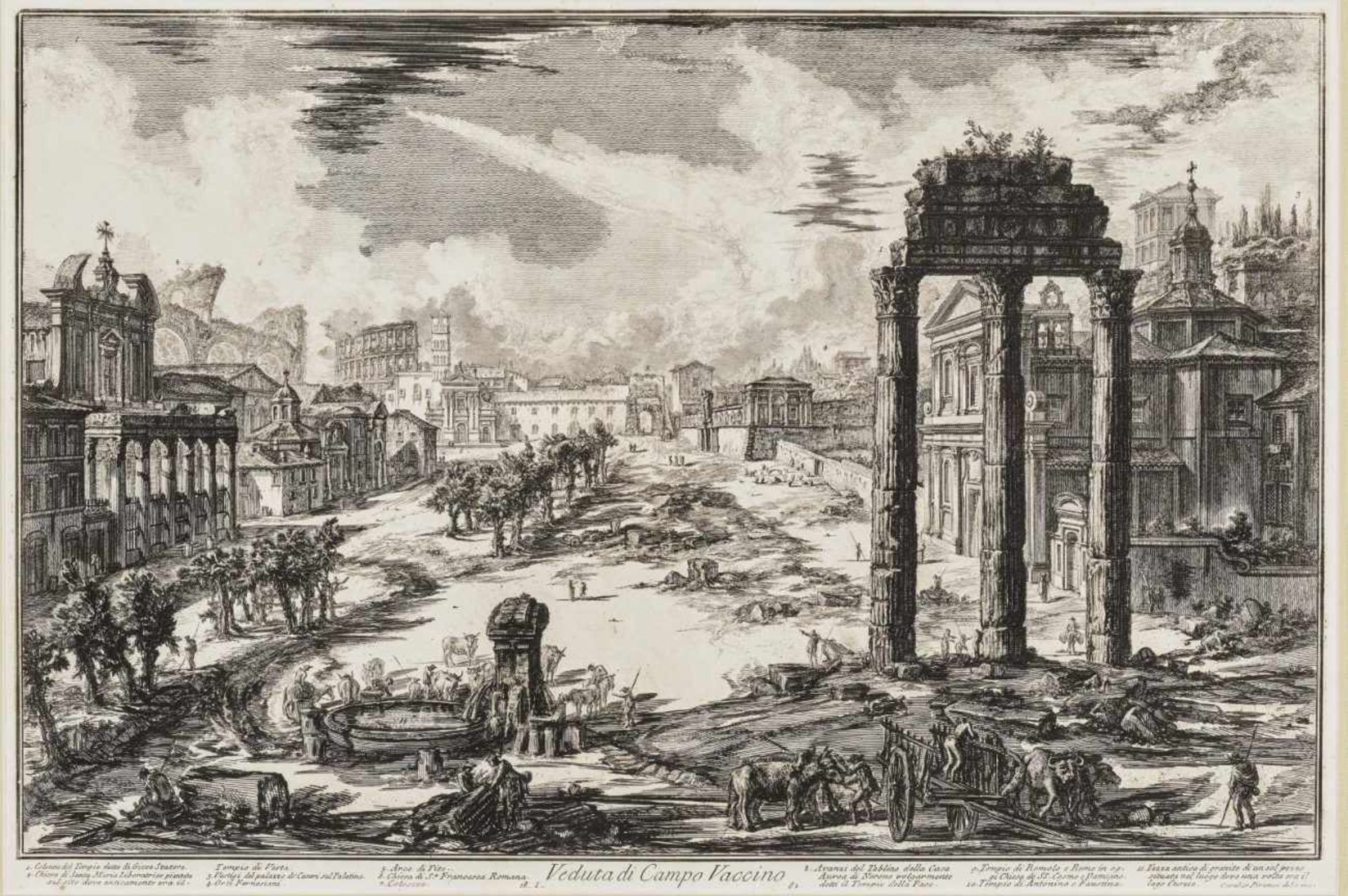 Piranesi, Giovanni Battista1720 Mogliano - 1778 Rom"Veduta di Campo Vaccino"1772 (Hind 100 II).