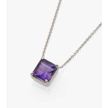 Anhängerkette mit einem Solitär - Amethyst