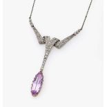 Collier mit rosa Topas und Diamanten