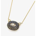 Collier mit Brillant und Saphiren Italien