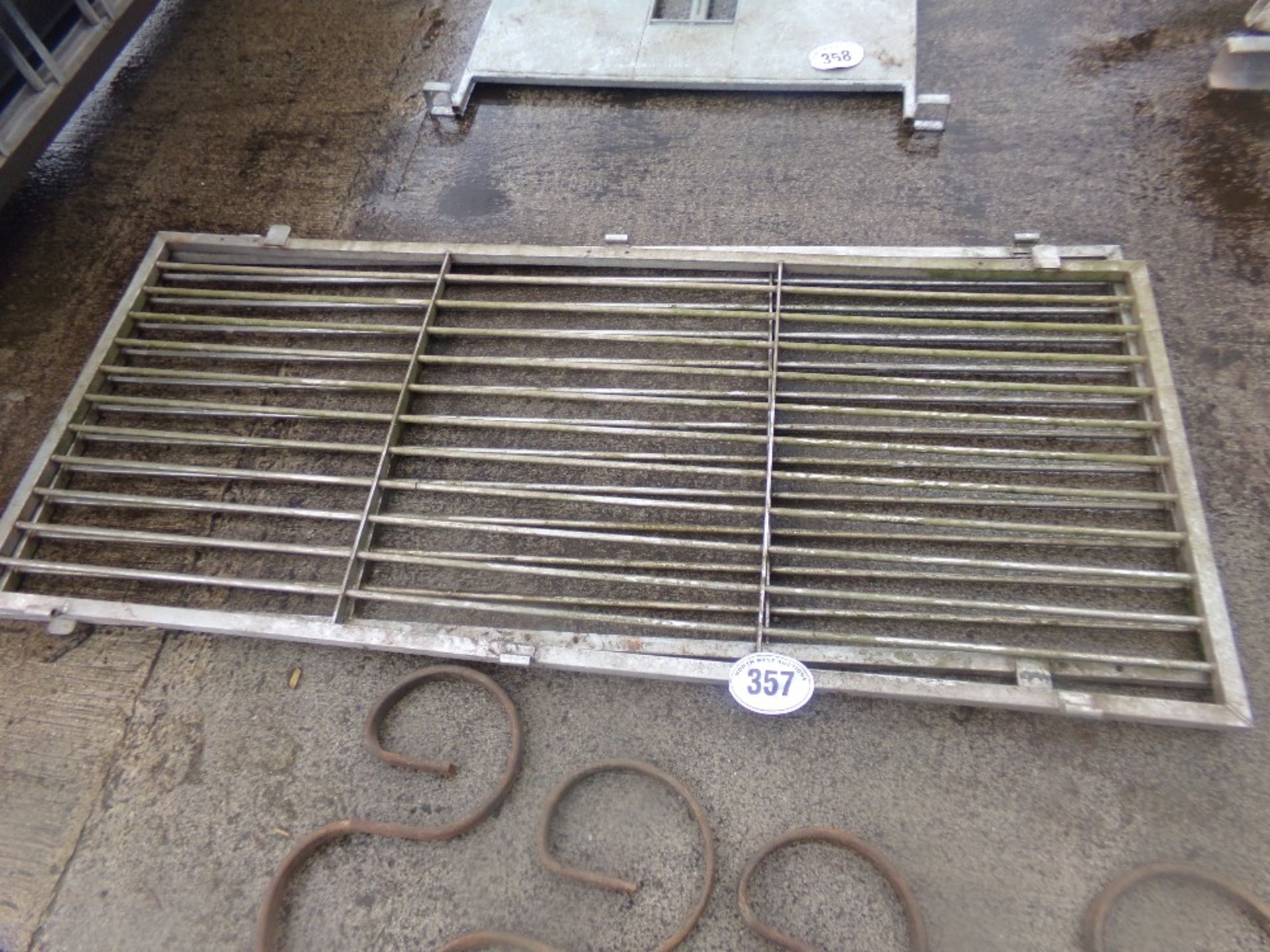 TWO STAINLESS STEEL DOG PEN GATES