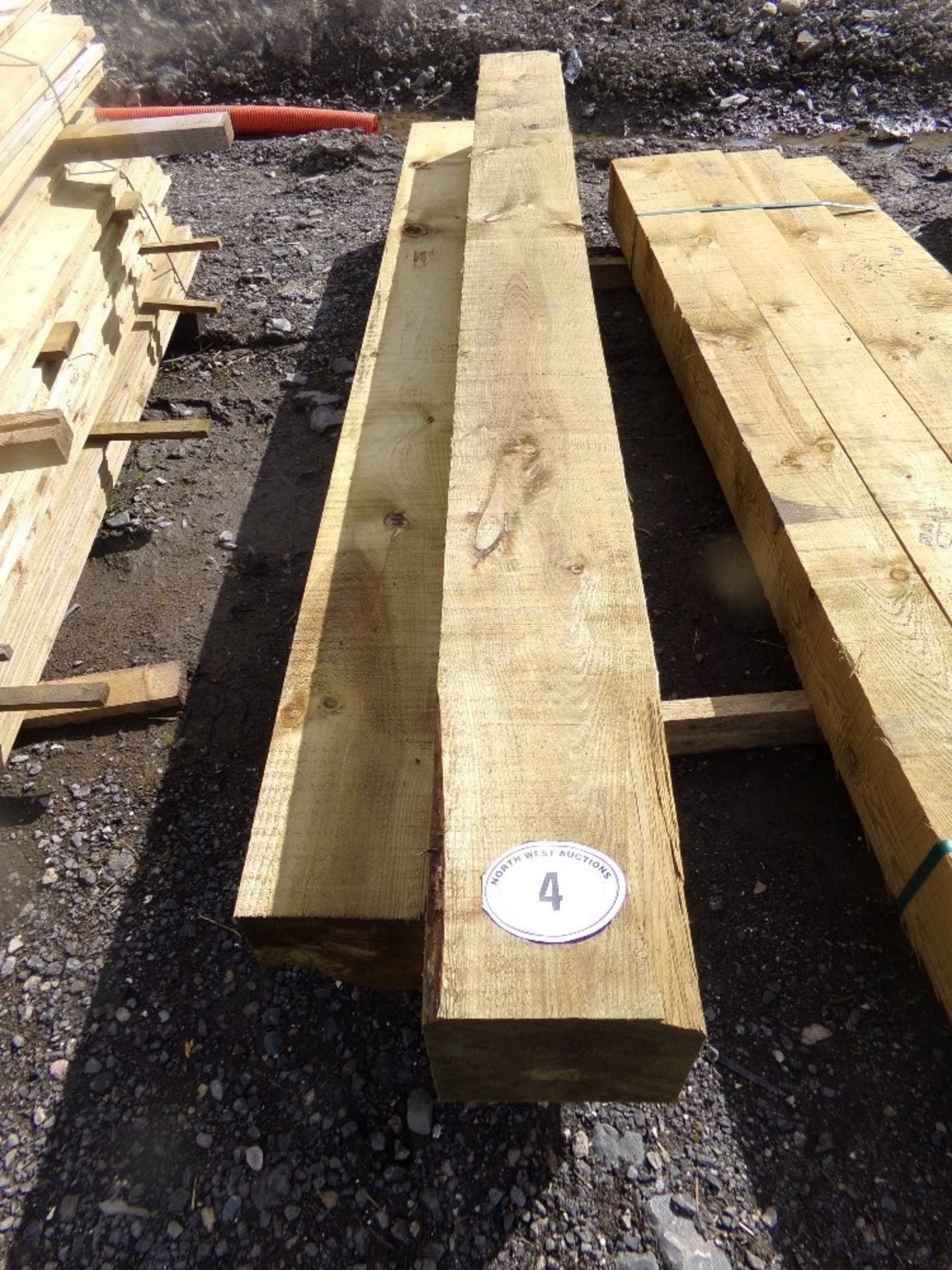 3 POSTS 8 SQUARE X 8FT LONG APPROX (+VA "