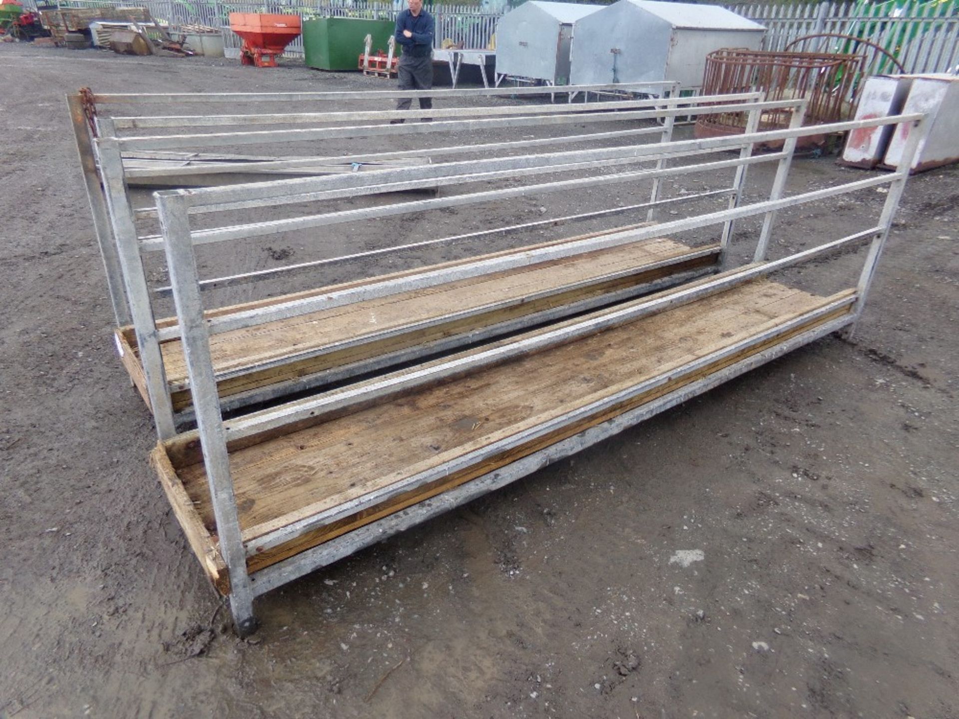 2 GALVANISED WALK THROUGH TROUGHS (+ VAT