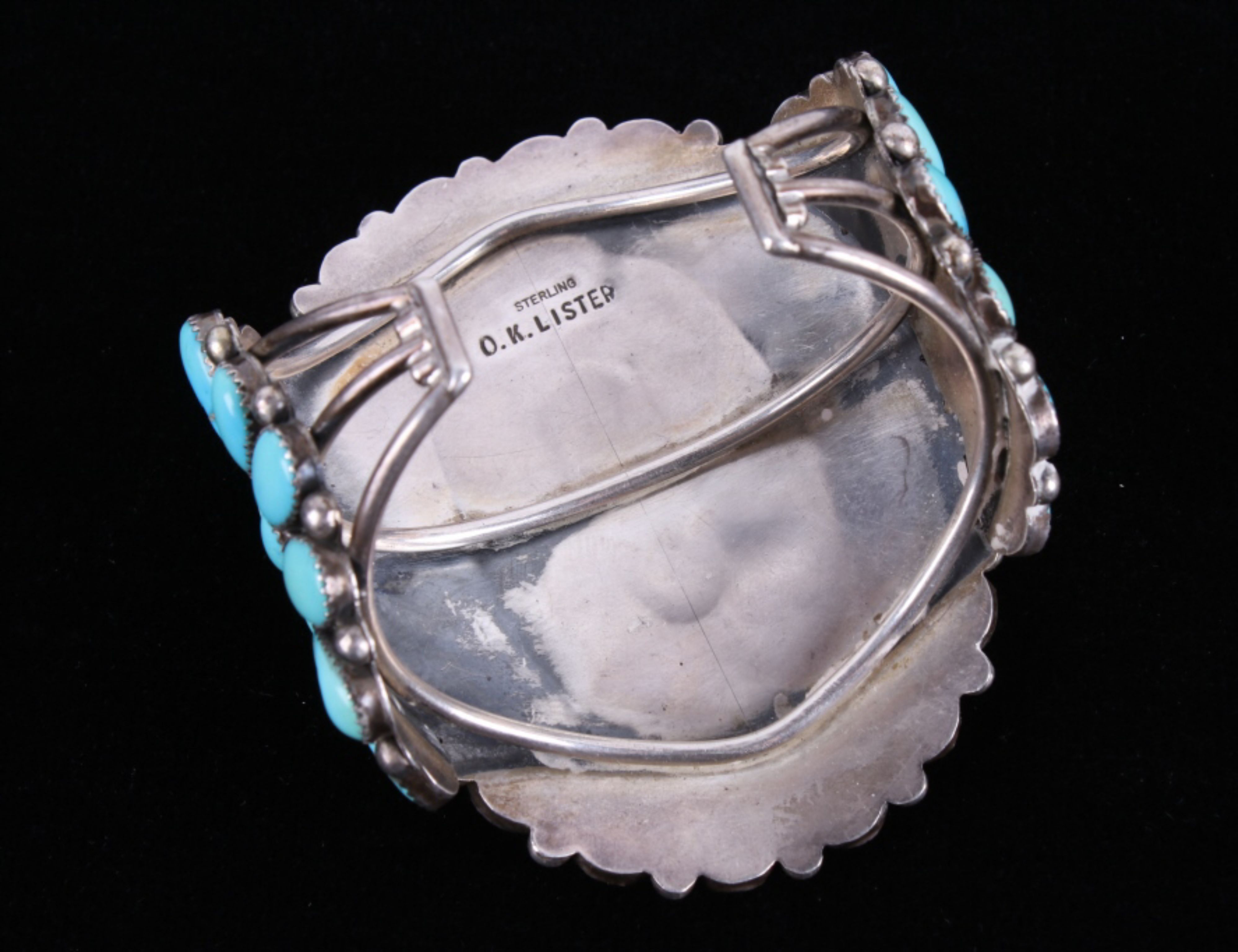 Navajo D.K. Lister Morenci Turquoise Sterling Cuff - Image 9 of 9