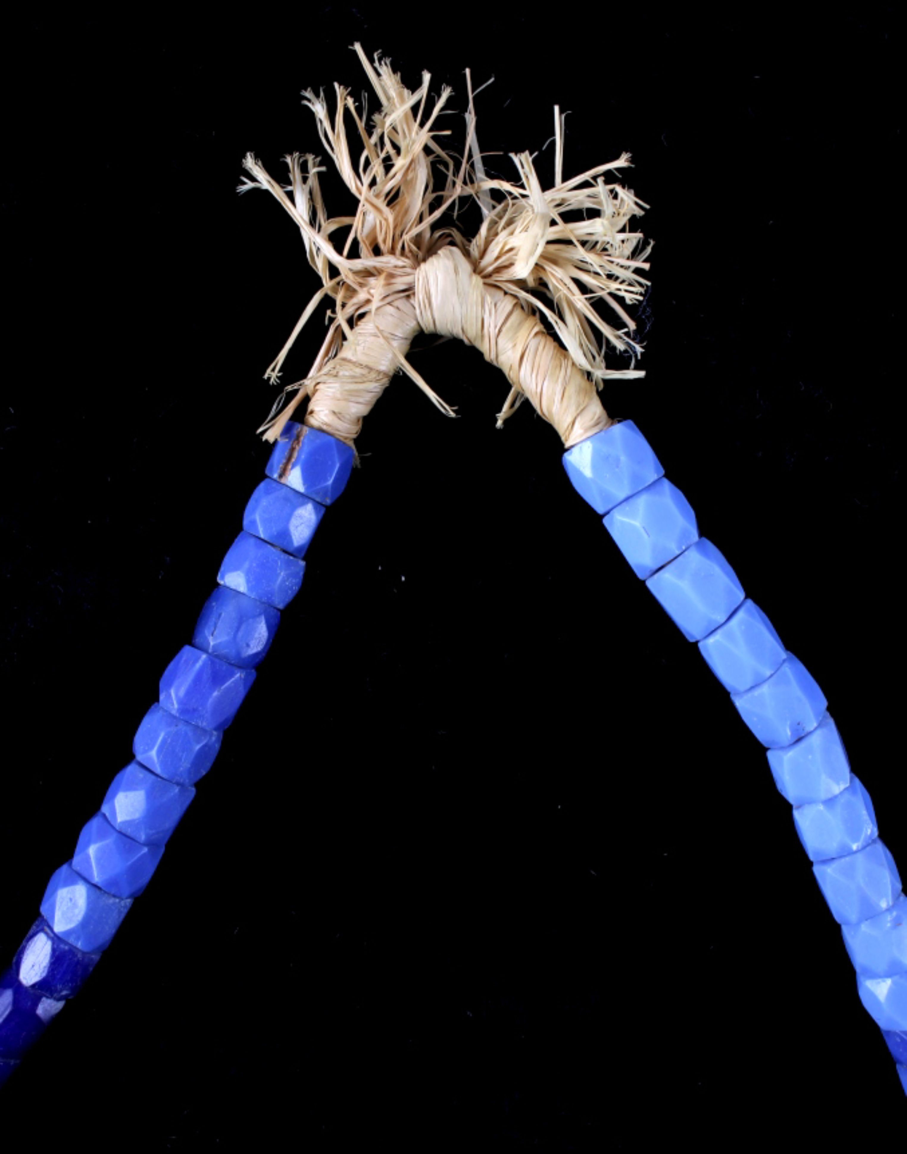 African Cobalt Glass Trade Bead Necklaces - Image 12 of 17