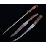 Frontier Skinning Knives & Sharpening Steel c 1800