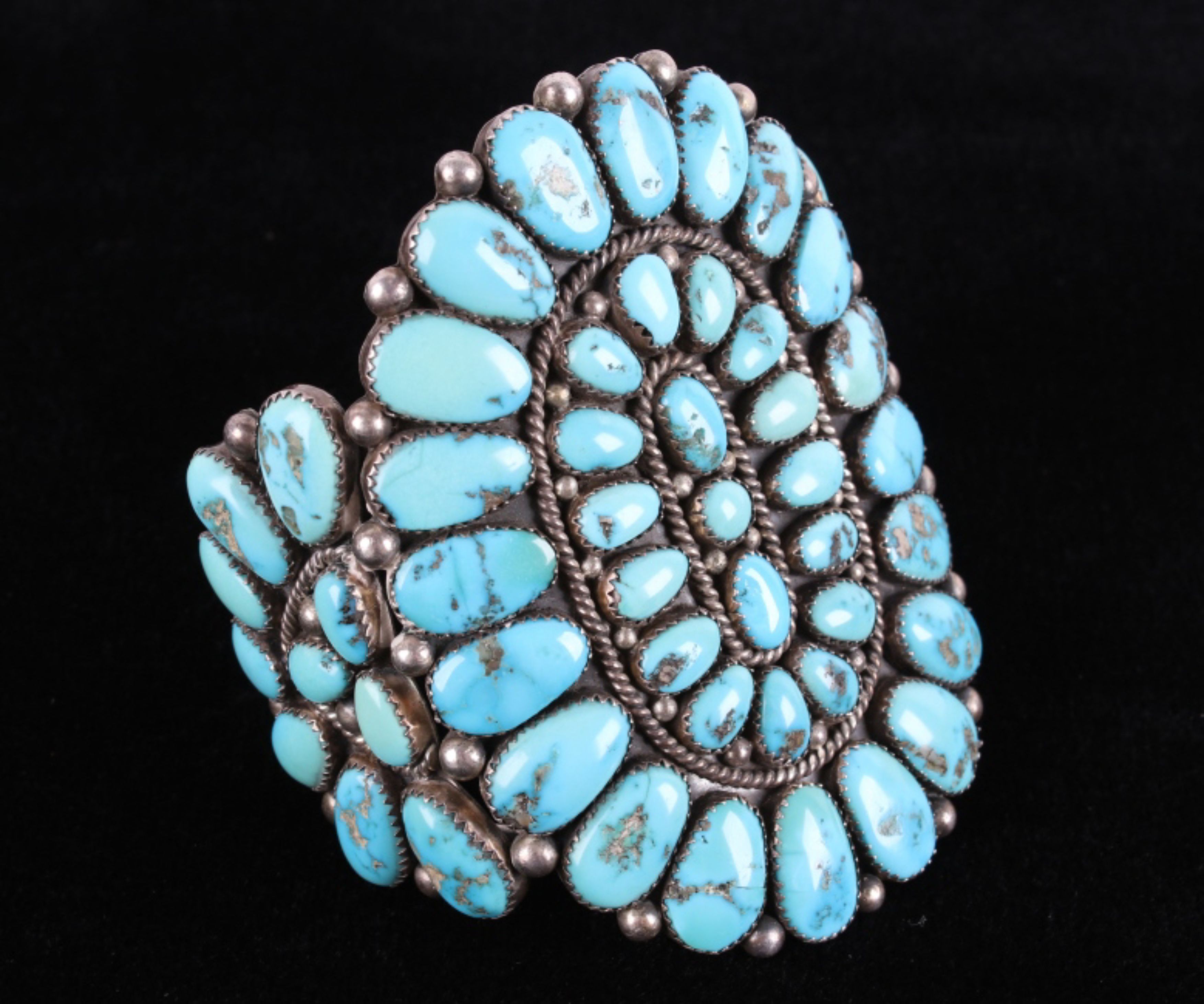 Navajo D.K. Lister Morenci Turquoise Sterling Cuff - Image 2 of 9