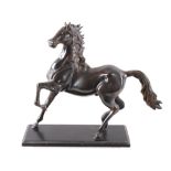 Brass Trotting Horse Sculpture & Base