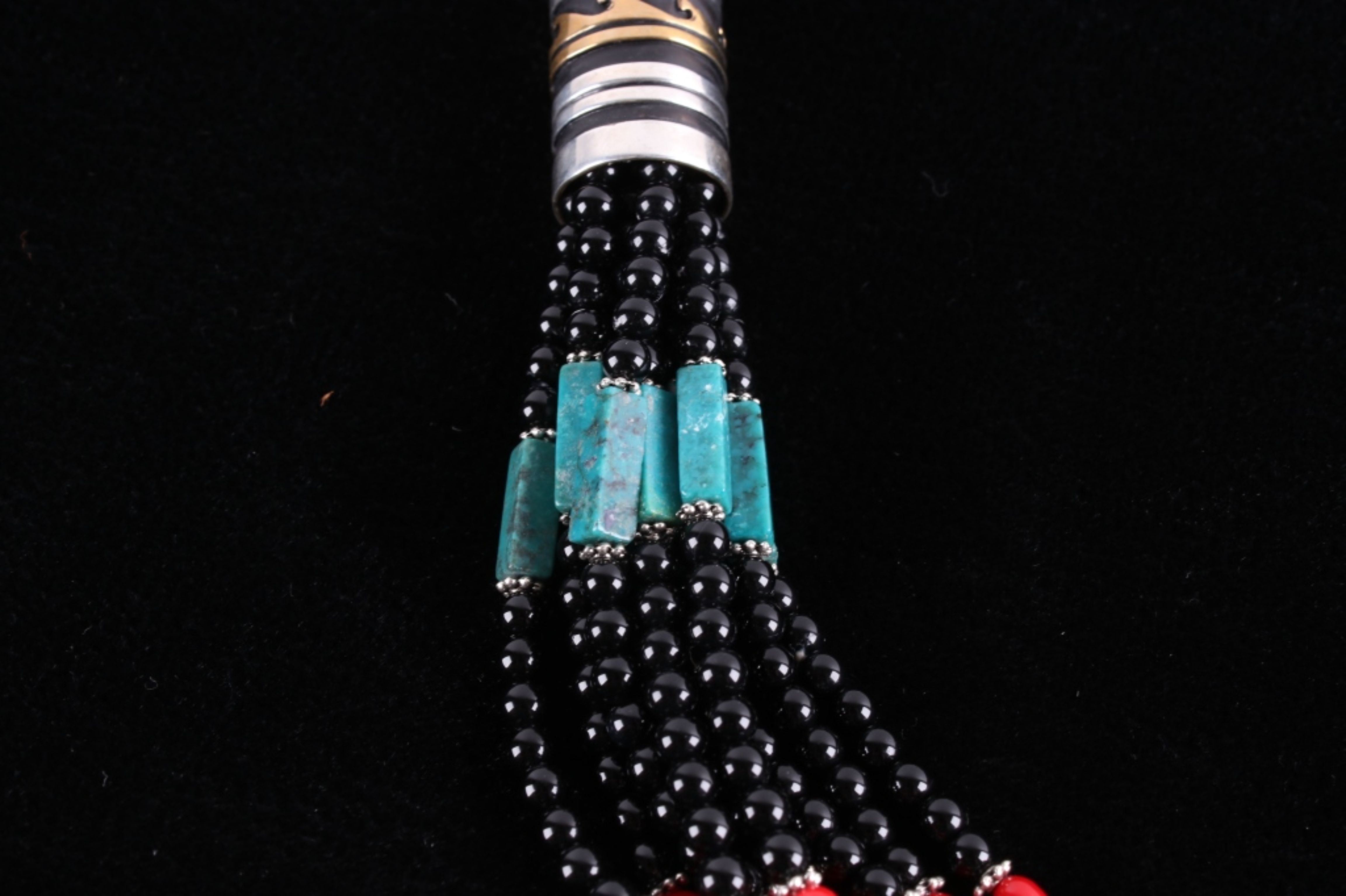Navajo TR Singer Lone Mountain Turquoise Necklace - Image 3 of 8
