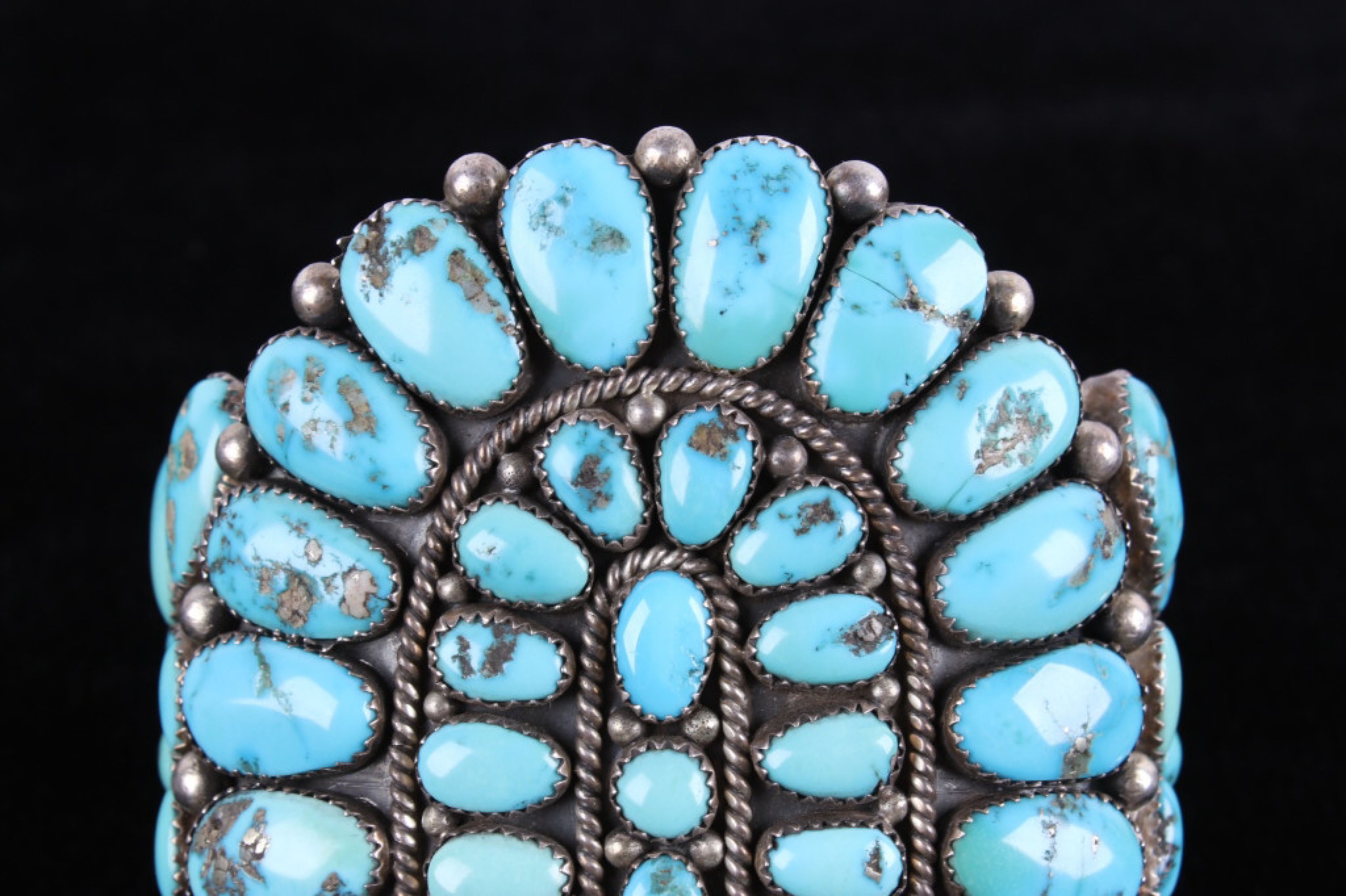 Navajo D.K. Lister Morenci Turquoise Sterling Cuff - Image 7 of 9