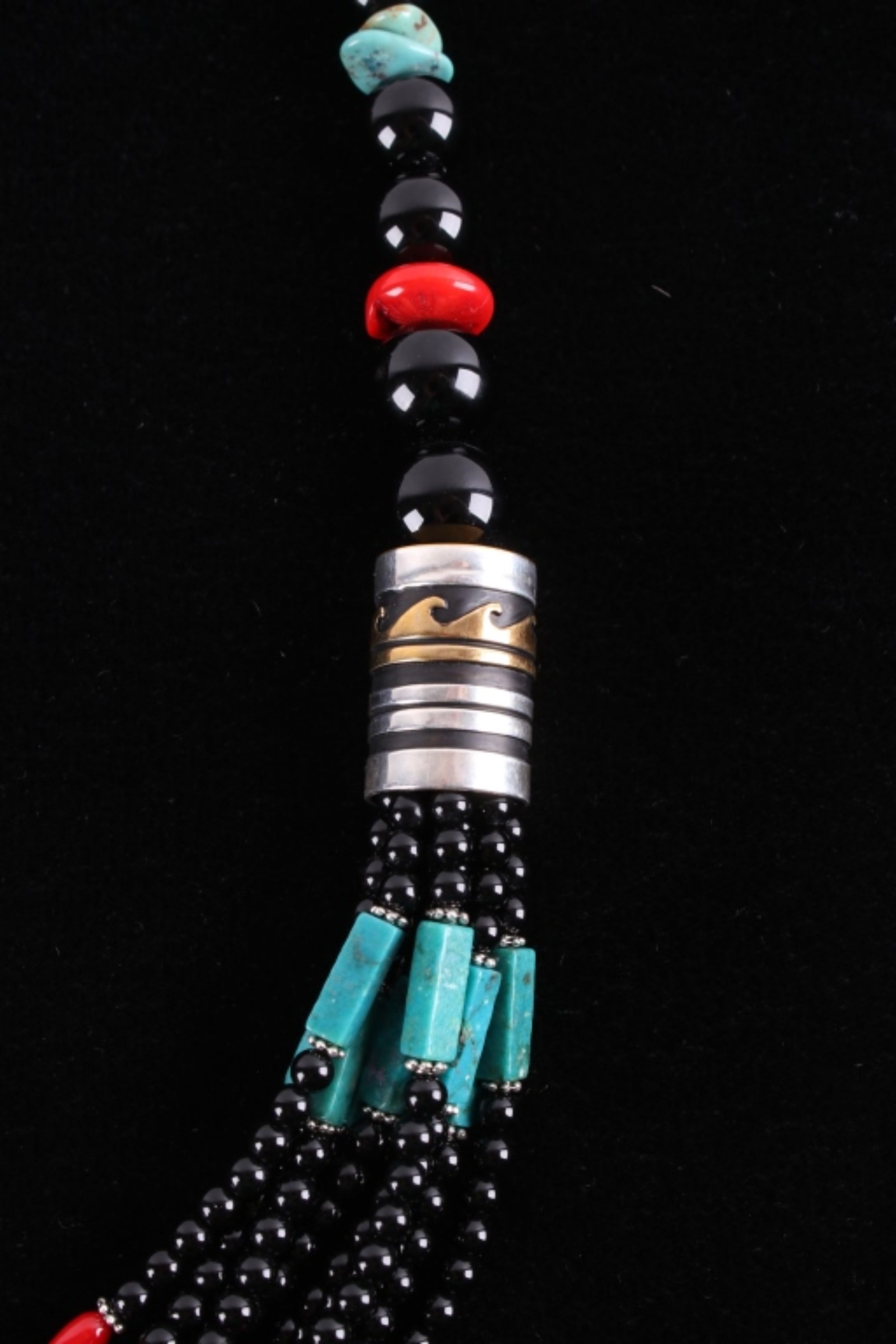 Navajo TR Singer Lone Mountain Turquoise Necklace - Image 5 of 8