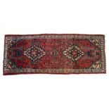 Tabriz Persian Hand Knotted Wool Runner Rug 1930's