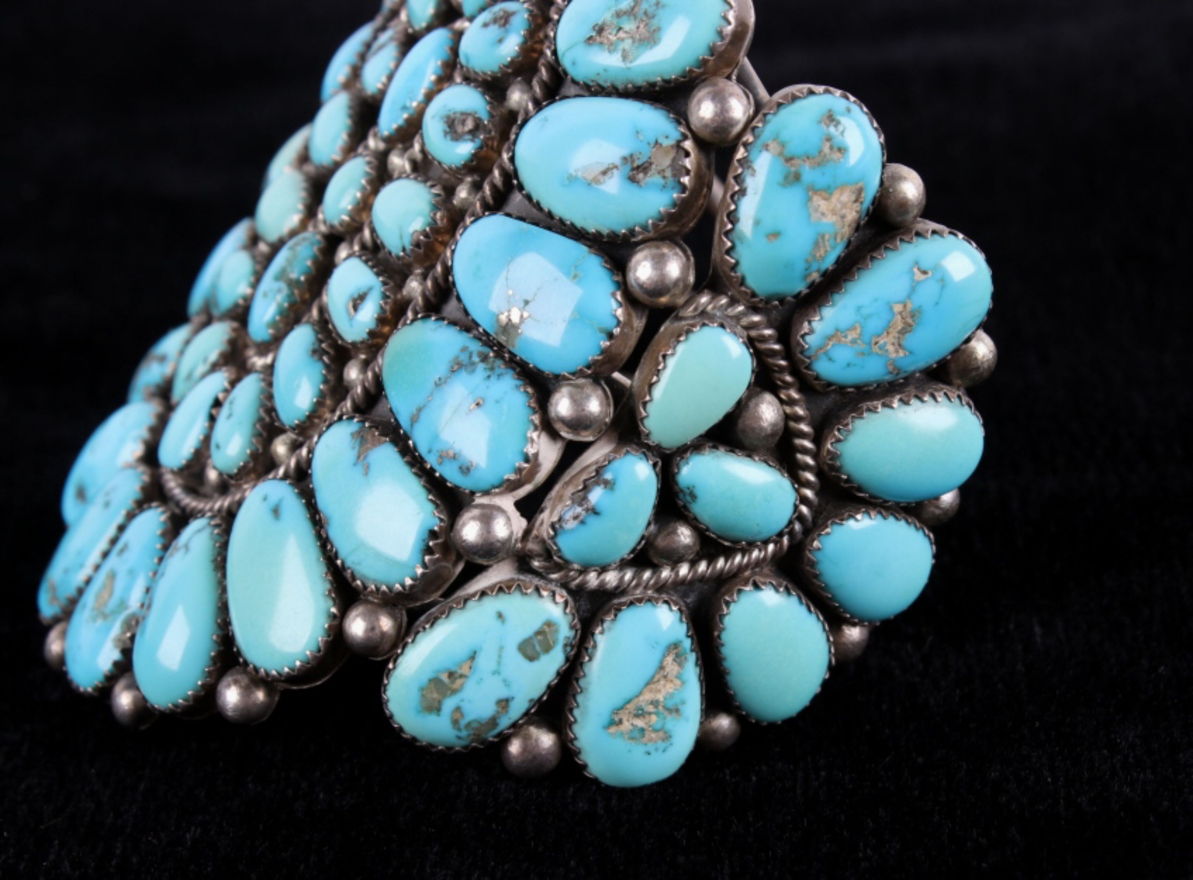 Navajo D.K. Lister Morenci Turquoise Sterling Cuff - Image 5 of 9