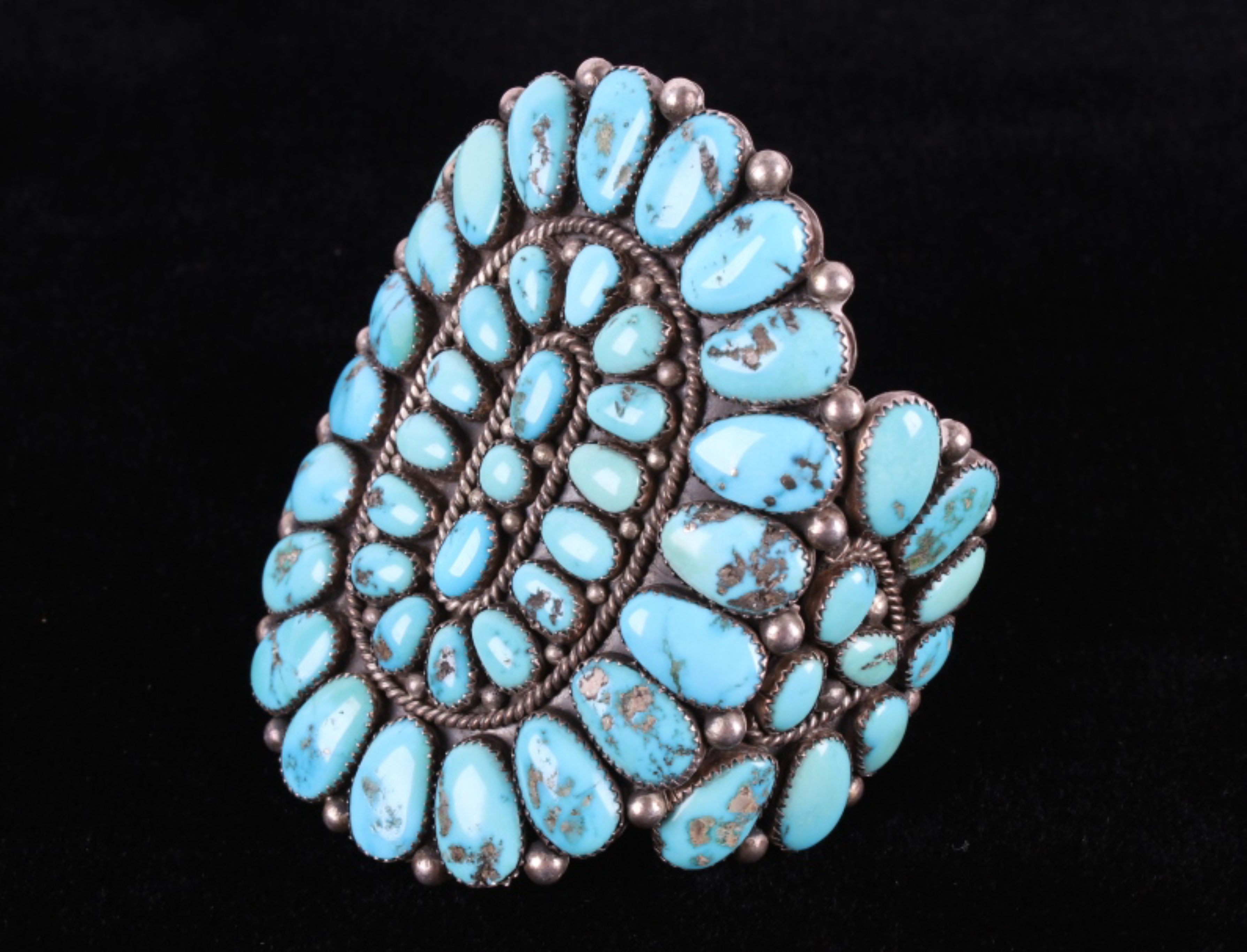 Navajo D.K. Lister Morenci Turquoise Sterling Cuff - Image 3 of 9