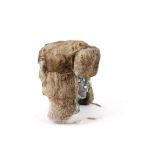 CrownCap Full Rabbit Fur Russian Round Shape Cap