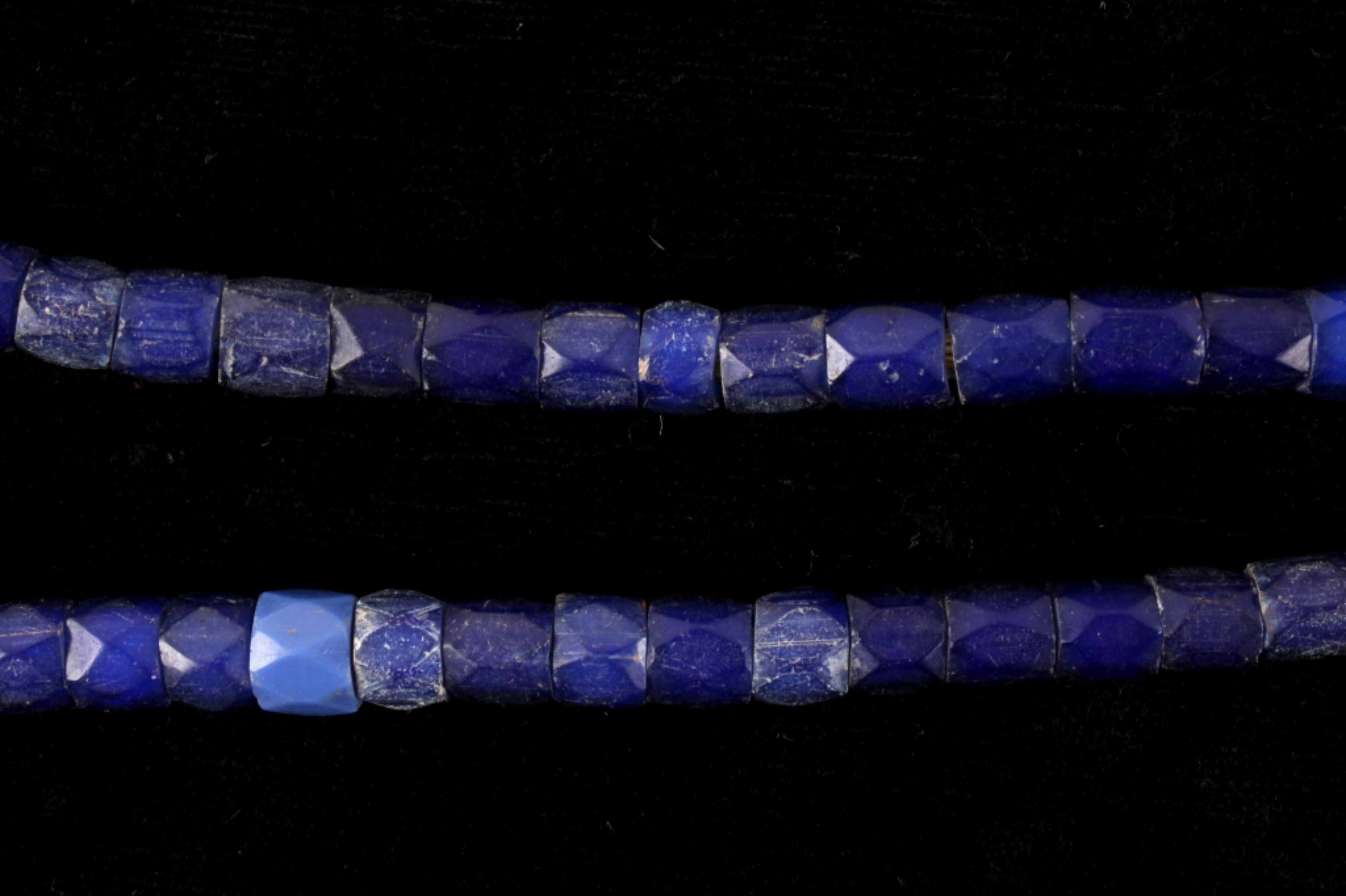 African Cobalt Glass Trade Bead Necklaces - Image 14 of 17