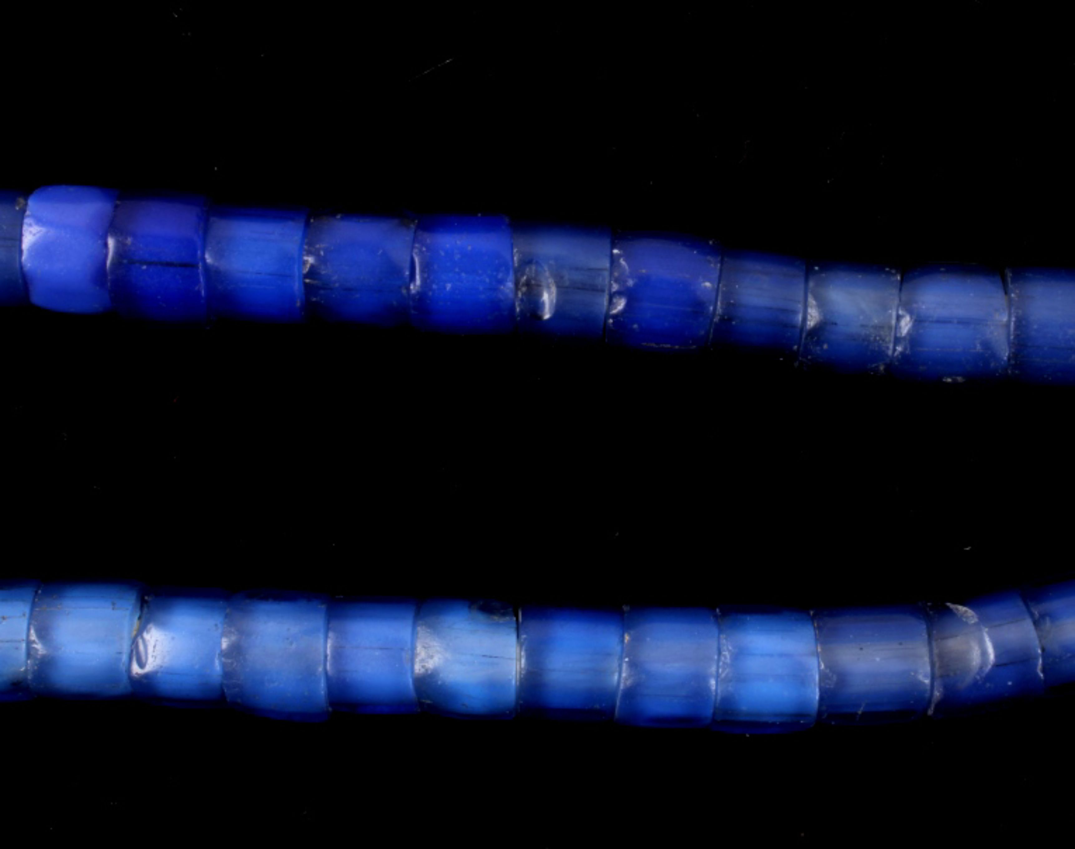 African Cobalt Glass Trade Bead Necklaces - Image 5 of 17