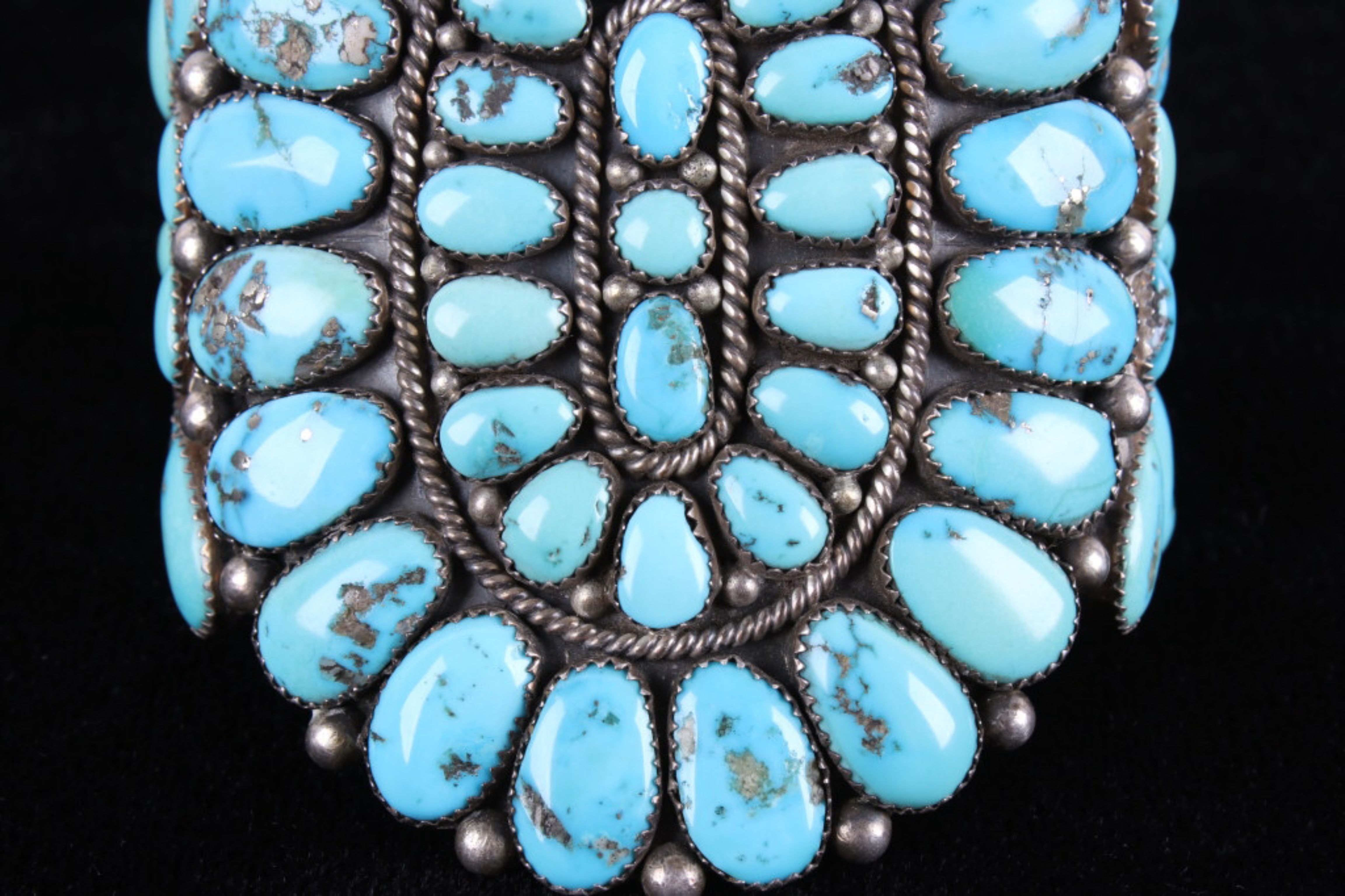Navajo D.K. Lister Morenci Turquoise Sterling Cuff - Image 8 of 9