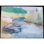 Original '65 Carl Tolpo Madison River Oil Painting