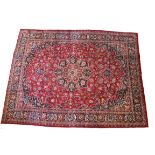 Mashad Persian Hand Knotted Wool Rug 1900's