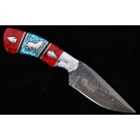 Navajo Yellowhorse Turquoise Custom Wolf Knife