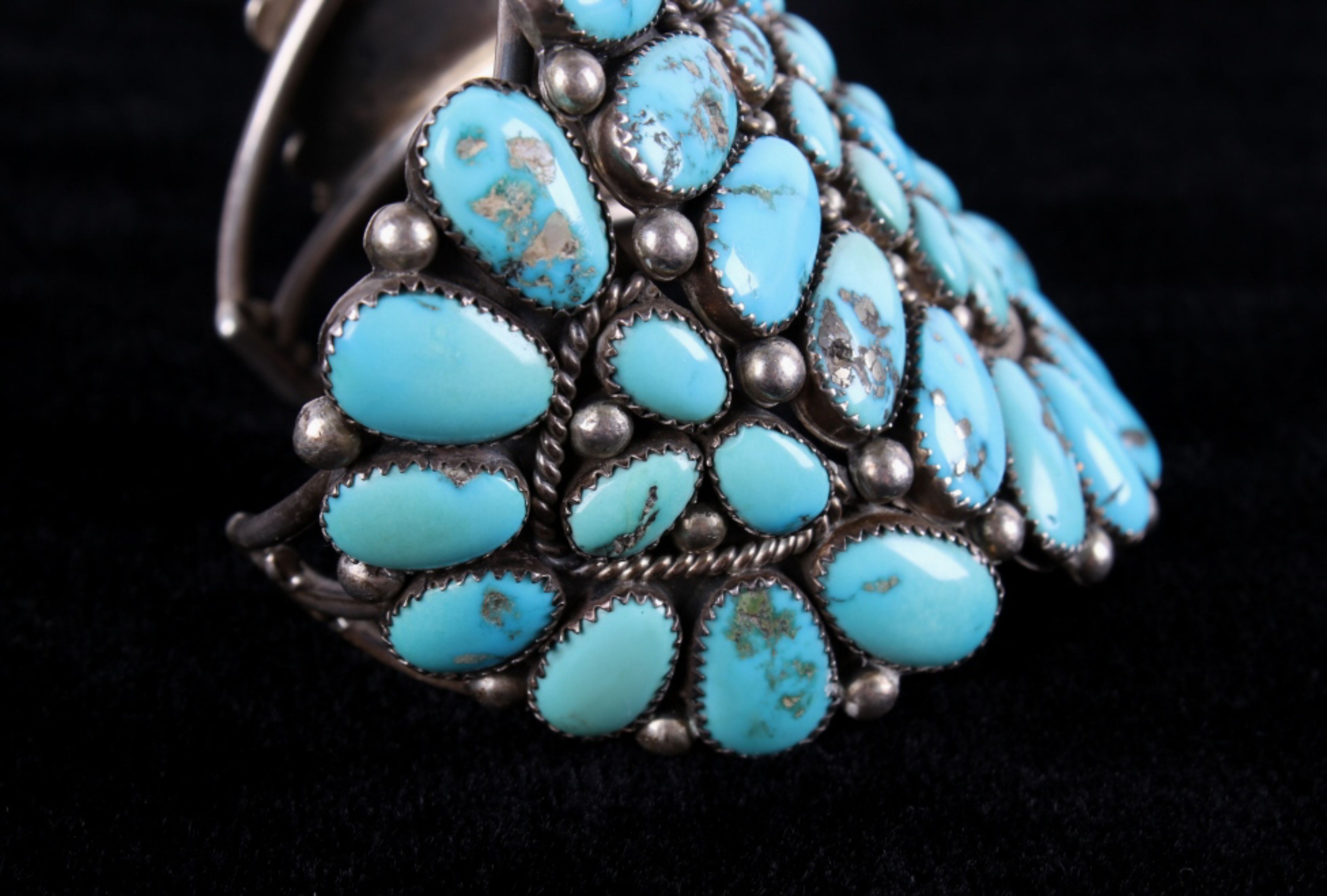 Navajo D.K. Lister Morenci Turquoise Sterling Cuff - Image 4 of 9