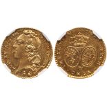 France. Louis XV (1715-1774). Gold Half Louis d'or au bandeau, 1743-W (Lille)