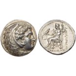 Macedonian Kingdom. Alexander III, the Great, 336-323 BC. Silver Tetradrachm (17g). EF