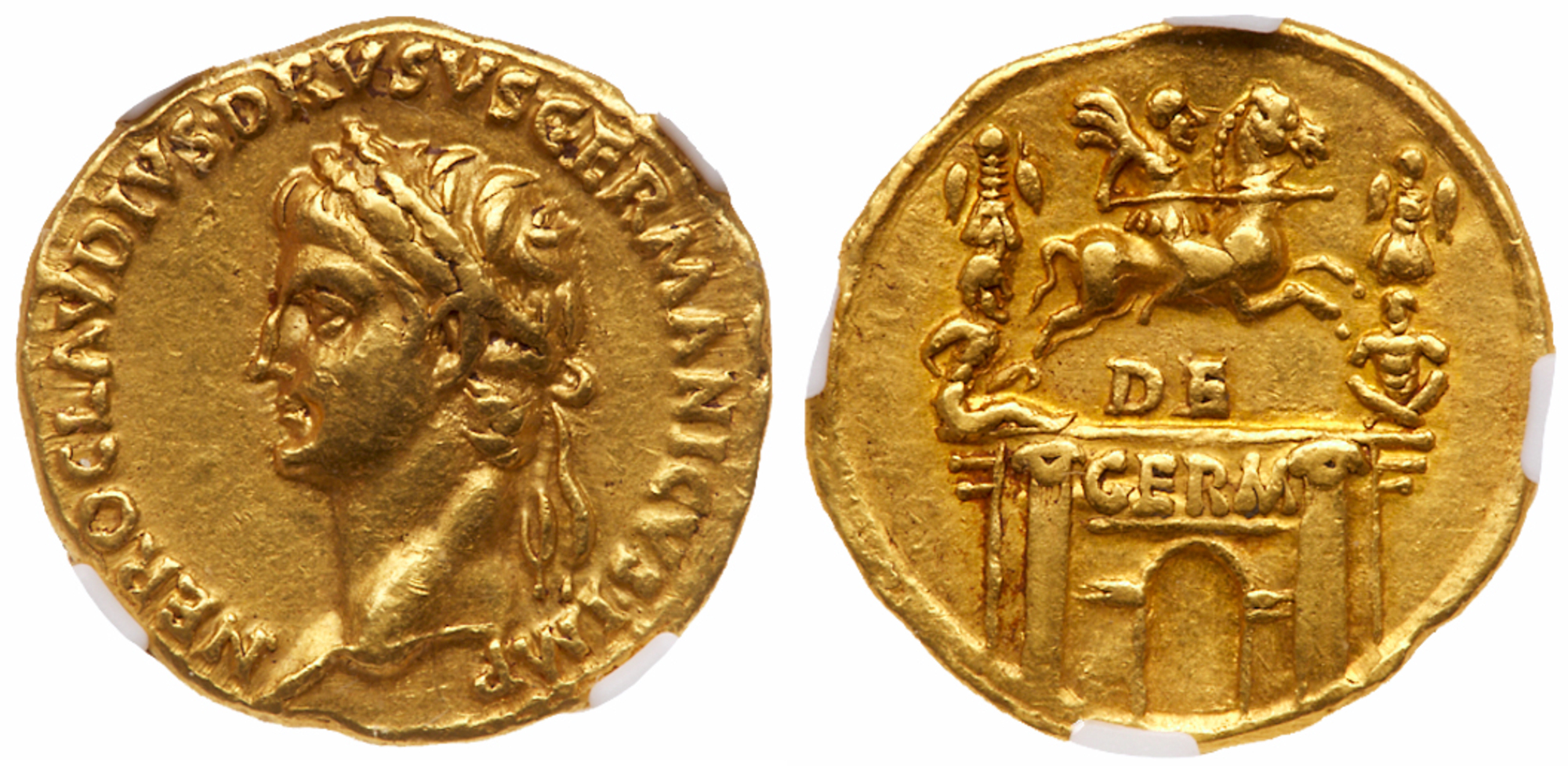 Nero Claudius Drusus. Gold Aureus (7.82 g), died 9 BC