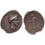 Julius Caesar. Silver Denarius (3.65 g), 43 BC
