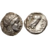 Attica, Athens. Silver Tetradrachm (17.16 g), ca. 440-404 BC. EF