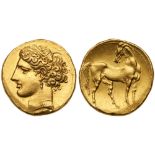 Zeugitana, Carthage (c. 260 B.C.), Gold Trihemistater (12.46g).. EF