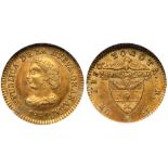 Colombia. Republic. Gold 1 Peso, 1842-RS, Bogota mint