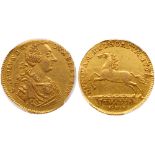 German States: Brunswick-WolfenbÃ¼ttel. Karl I (1735-1780). Gold 5 Taler, 1762-E-I.D.B