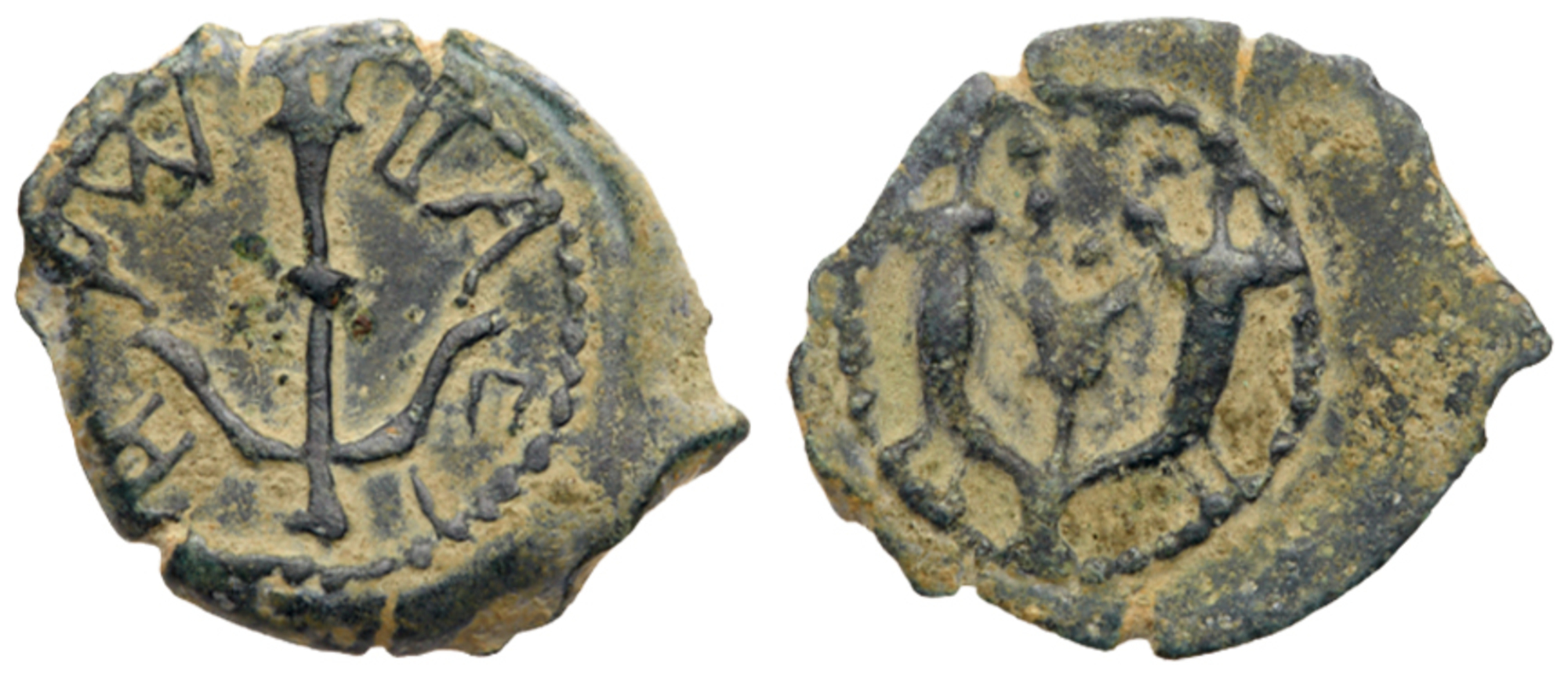 Judaea, Herodian Kingdom. Herod I. Ã† Prutah (1.33 g), 40 BCE-4 CE. EF