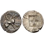 Ionia, Teos (c. 480-449 B.C.), an exceptional pair of Silver Staters. EF