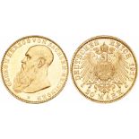 German States: Saxe-Meiningen. George II (1866-1914). Gold 20 Marks, 1910-D