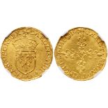 France. Charles IX (1560-1574). gold Ecu d'or, 1567-B (3.29g)