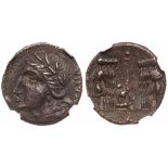 Social War. Coinage of the Marsic Confederation. Silver Denarius (3.73 g), 90-88 BC