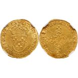 France. Louis XIII (1610-1643). gold Ecu d'or, 1636-A (3.36g)