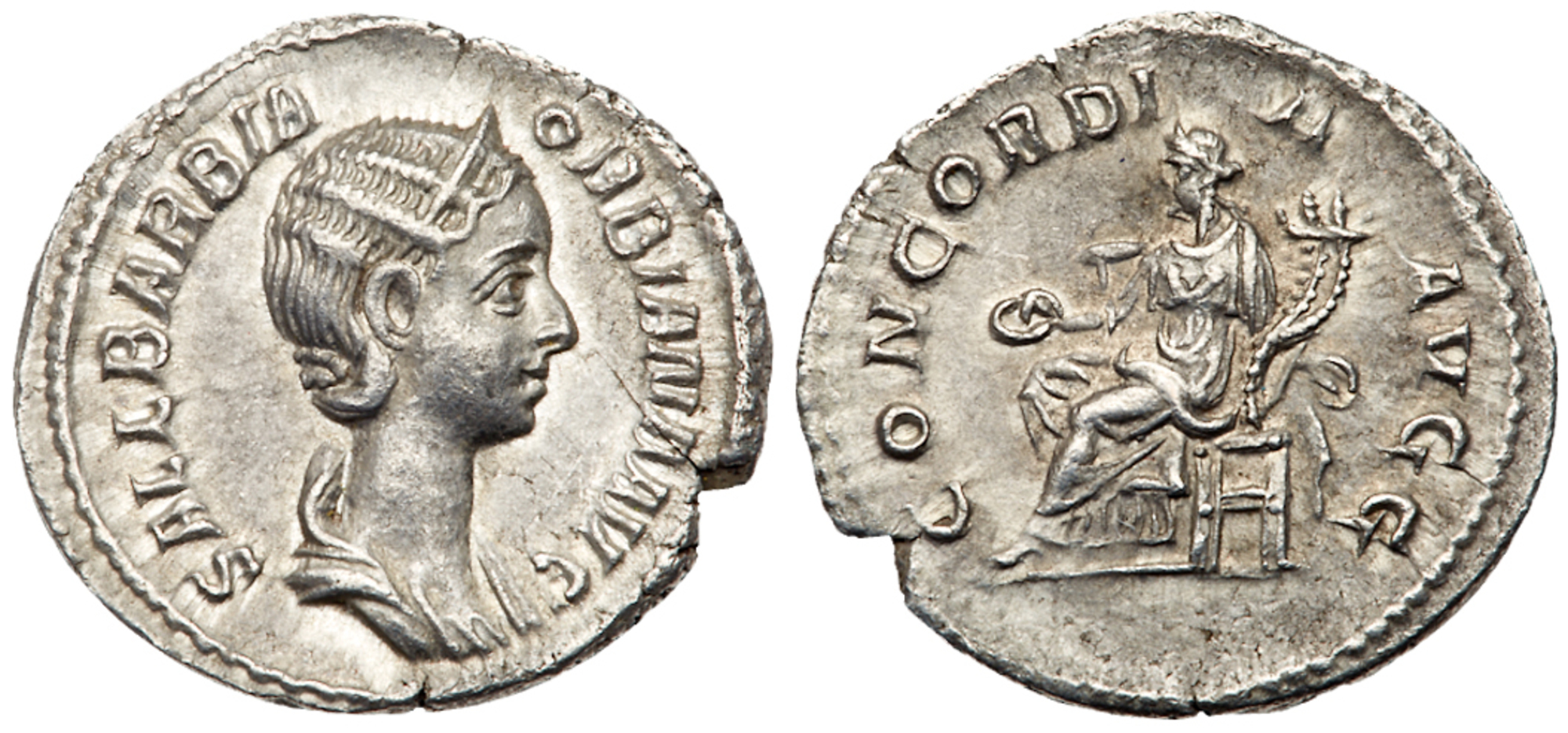 Orbiana. Silver Denarius (2.63 g), Augusta, AD 225-227. EF