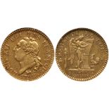 France. Louis XVI (1774-1792). Gold Constitutionnel Louis d'or of 24 Livres, 1792-A (Paris)