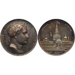 Medal. Silver. 41 mm. By Andrieu. On the Visit of Napoleon to Moscow, 1812.