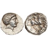 Paeonian Kingdom. Patraos. Silver Tetradrachm (12.49 g), 335-315 BC. VF