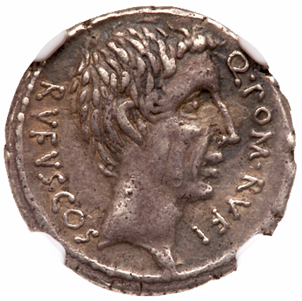 Q. Pompeius Rufus. Silver Denarius (3.76 g), 54 BC - Image 2 of 3