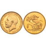 George V (1910-36), Gold Proof Five-Pounds, 1911