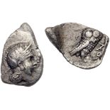 Philistia, Gaza. Silver Drachm (3.75 g), 4th century-333 BC.. VF